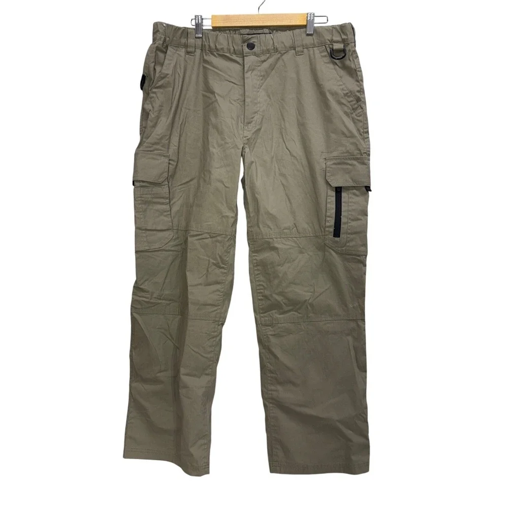 BC Clothing Mens Cargo Pants XL x 30 Khaki Tan Stretch Hiking Work Trousers